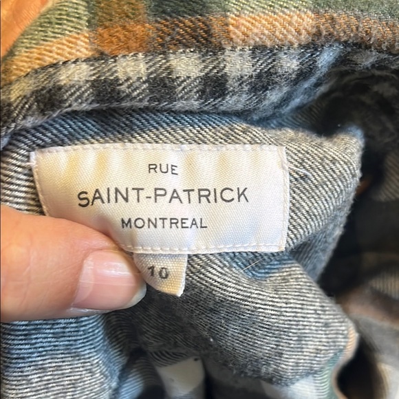 Green and Brown Button Down Flannel Shirt - Picture 2 of 2